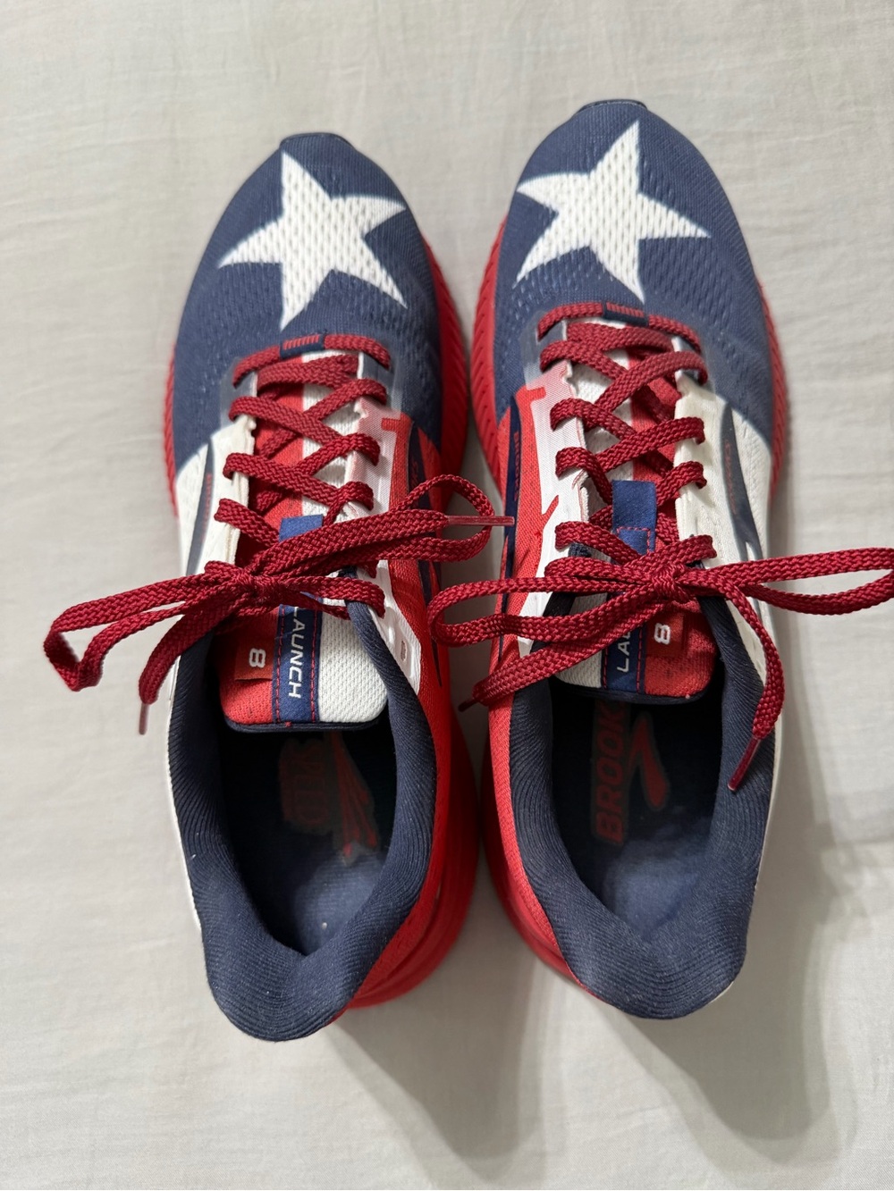 Brooks Women’s Launch 8 Sneakers - Red, Navy & White - Picture 3 of 6